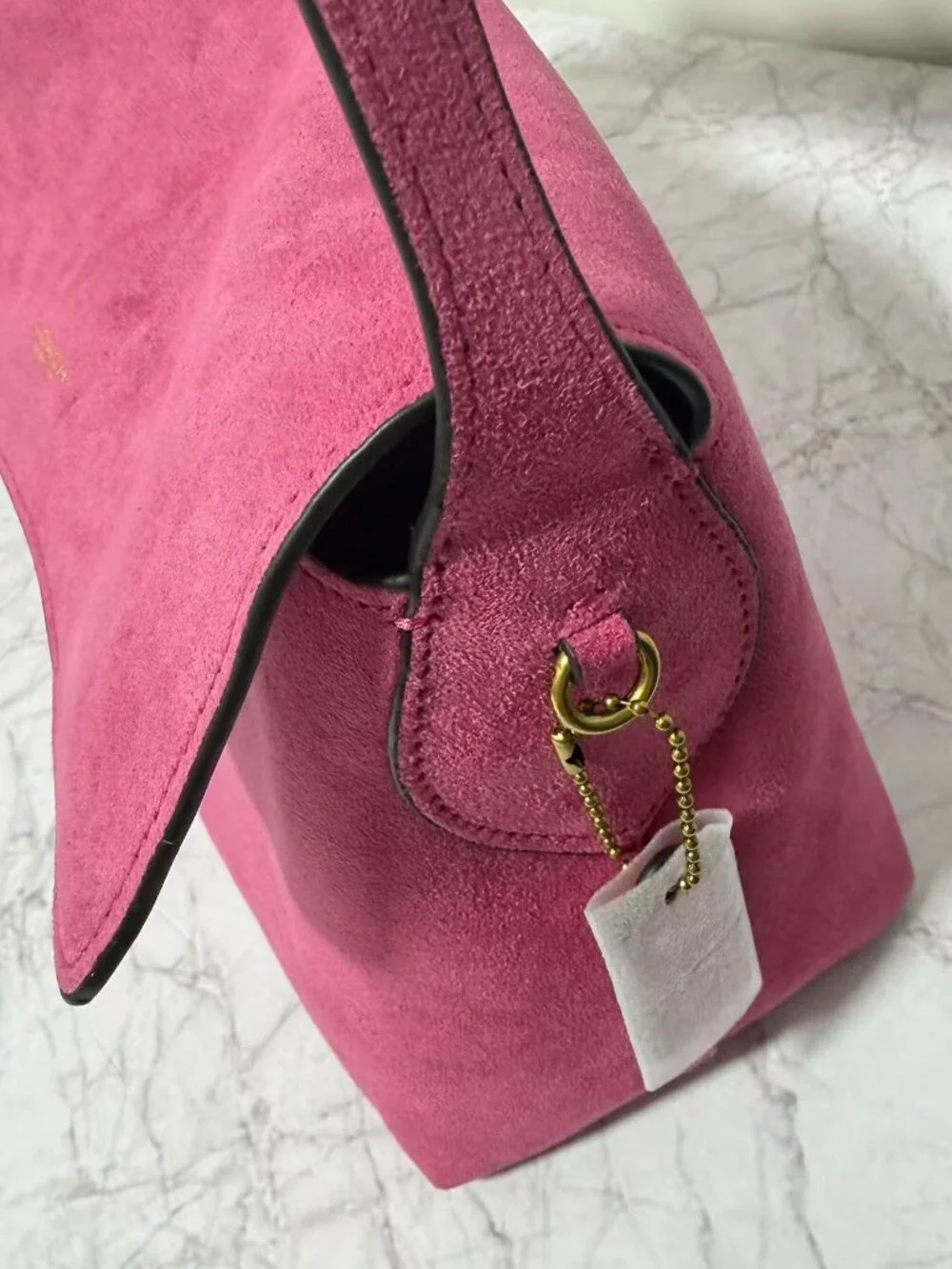 COACH Eliza Suede Flap Shoulder Bag, Pink